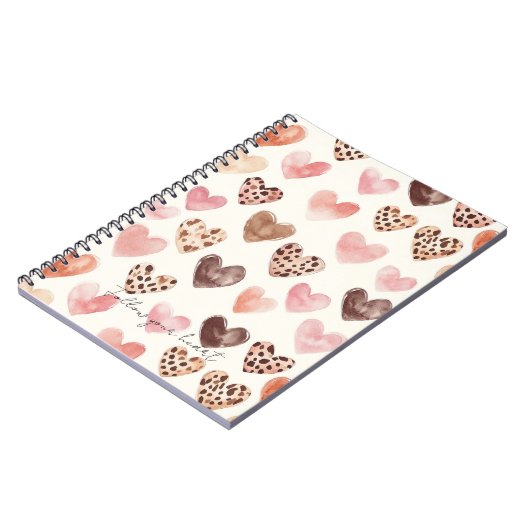 Pink Brown Leopard Druckerhitze Notizblock (Linke Seite)