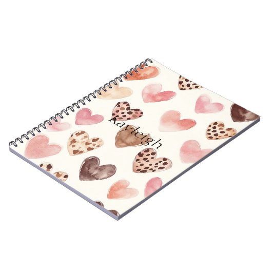 Pink Brown Leopard Druckerhitze Notizblock (Linke Seite)