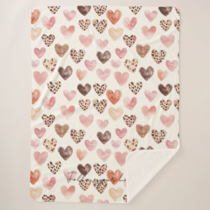 Pink Brown Leopard Druckerhitze Sherpadecke