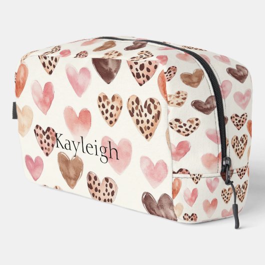 Pink Brown Leopard Druckerhitze Waschbeutel (Rechte Ecke)