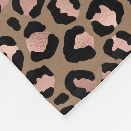 Pink Brown Leopard Fleecedecke (Ecke)