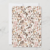 Pink Brown Leopard Geburtstag Einladung (Rückseite)