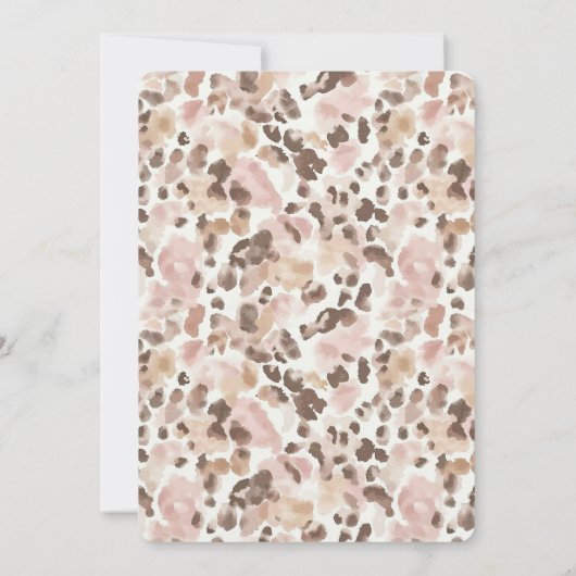Pink Brown Leopard Geburtstag Einladung (Rückseite)