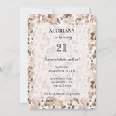 Pink Brown Leopard Geburtstag Einladung (Vorderseite)