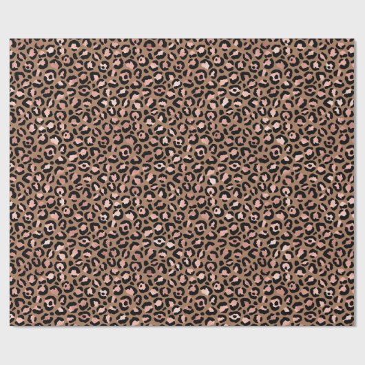 Pink Brown Leopard Geschenkpapier (Flach)