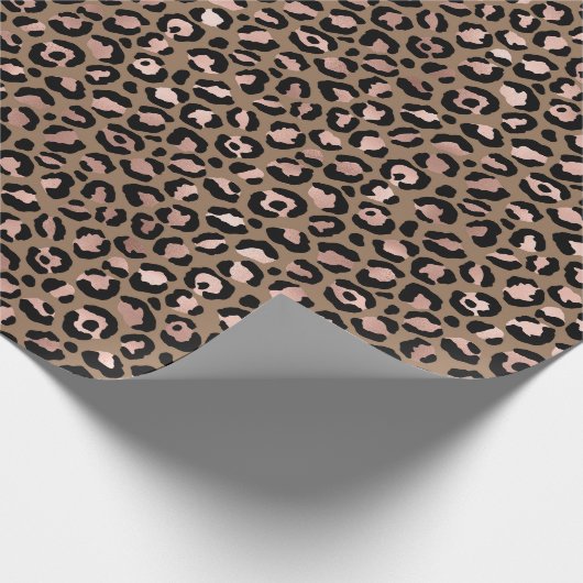 Pink Brown Leopard Geschenkpapier (Ecke)