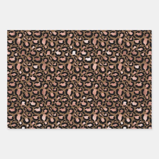 Pink Brown Leopard Geschenkpapier Set (Vorderseite 3)