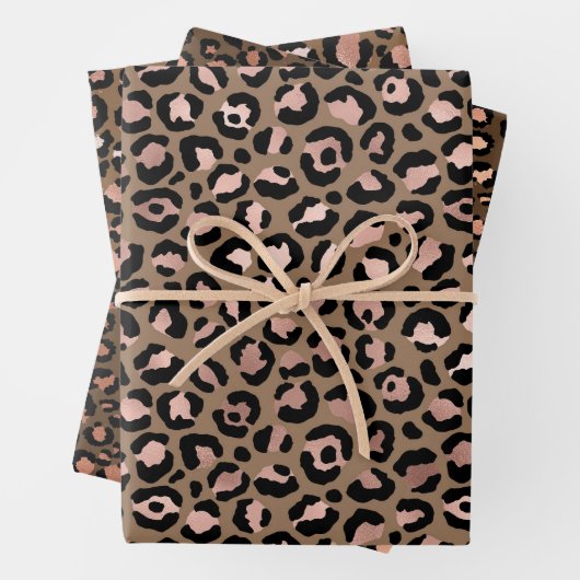 Pink Brown Leopard Geschenkpapier Set (Beispiel)