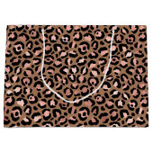 Pink Brown Leopard Große Geschenktüte (Vorderseite)