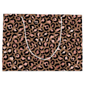 Pink Brown Leopard Große Geschenktüte (Rückseite)