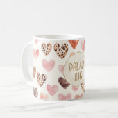 Pink Brown Leopard Hearts Gold Glitzer Dream Kaffeetasse (Vorderseite Links)
