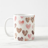 Pink Brown Leopard Hearts Gold Glitzer Dream Kaffeetasse (Links)