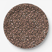 Pink Brown Leopard Pappteller (Vorderseite)
