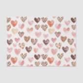 Pink Brown Leopard Print Hearts Geburtstag Seidenpapier (Vorderseite)