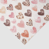 Pink Brown Leopard Print Hearts Geburtstag Seidenpapier (Ausschnitt)
