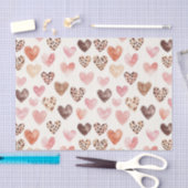 Pink Brown Leopard Print Hearts Geburtstag Seidenpapier (Handwerk)