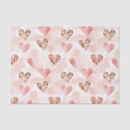 Pink Brown Leopard Print Hearts Geburtstag Seidenpapier