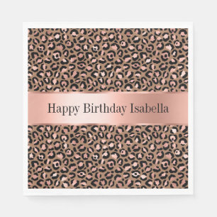 Pink Brown Leopard Serviette