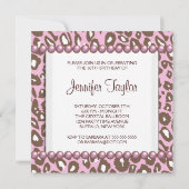 Pink Brown Leopard Sweet 16 Party Einladung (Rückseite)