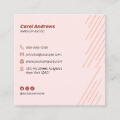 Pink Brown Makeup Artist Lashes Brows Foto Salon Quadratische Visitenkarte (Vorderseite)