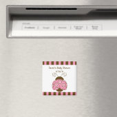 Pink & Brown Mod Ladybug Babydusche Magnet (In Situ (Geschirrspüler))