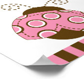 Pink & Brown Mod Ladybug Poster/Banner Poster (Ecke)