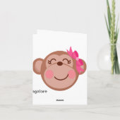 Pink & Brown Monkey Tanz in Tutu Girl Danke (Rückseite)