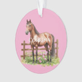 Pink Brown Pferde Ornament (Vorderseite)