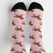 Pink Brown Pferde Socken (Oben)