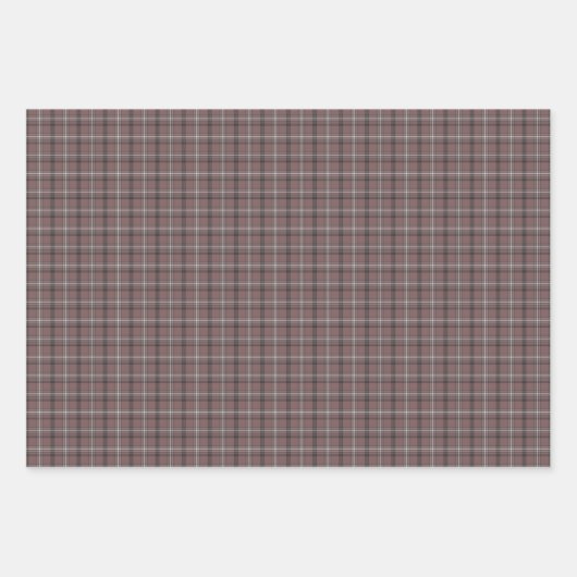 Pink Brown Plaid Classic Pattern Geschenkpapier Set (Vorderseite)