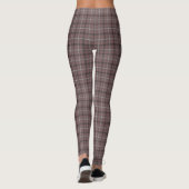 Pink Brown Plaid Classic Pattern Leggings (Rückseite)