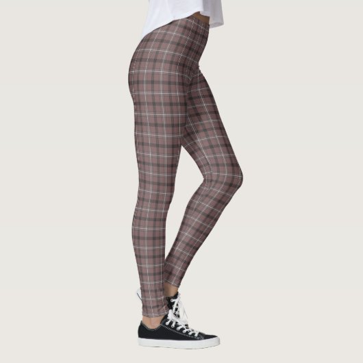 Pink Brown Plaid Classic Pattern Leggings (Rechts)