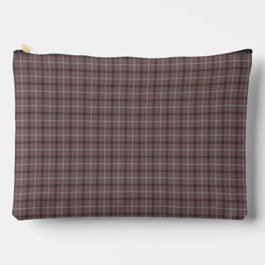 Pink Brown Plaid Classic Pattern Retro Zubehörtasche (Vorderseite)