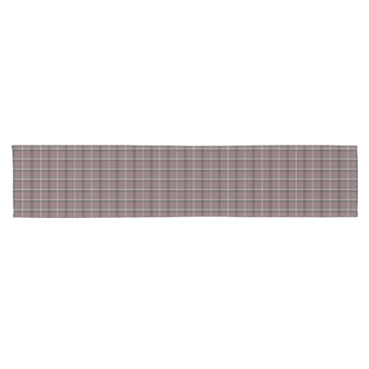 Pink Brown Plaid Classic Pattern Table Runner Kurzer Tischläufer (Horizontal)
