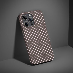 Pink & Brown Polka Dot Niedlich trendy ästhetische iPhone 16 Hülle