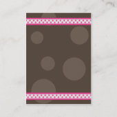 Pink & Brown Polka Dots Bat Mitzvah Empfang Card Begleitkarte (Rückseite)