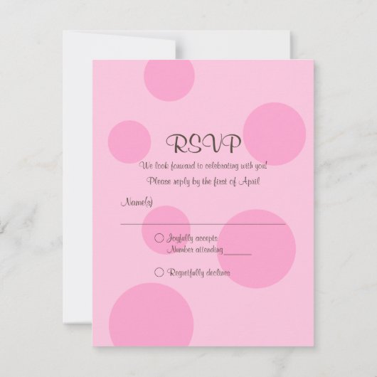 Pink & Brown Polka Dots Bat Mitzvah Response Card RSVP Karte
