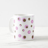 Pink Brown Polka Dots Mit Monogramm Kaffeetasse (Vorderseite Links)
