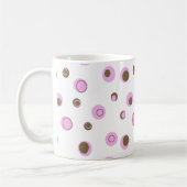 Pink Brown Polka Dots Mit Monogramm Kaffeetasse (Links)