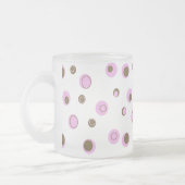 Pink Brown Polka Dots Mit Monogramm Mattglastasse (Links)