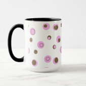 Pink Brown Polka Dots Mit Monogramm Tasse (Links)