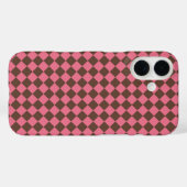 Pink Brown Schachbrett Diamond Pattern Case-Mate iPhone Hülle (Rückseite (Horizontal))