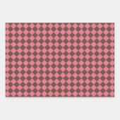 Pink Brown Schachbrett Diamond Pattern Geschenkpapier Set (Vorderseite 2)