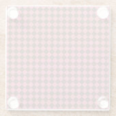 Pink Brown Schachbrett Diamond Pattern Glasuntersetzer (Rückseite)