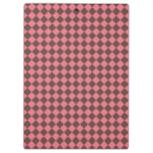 Pink Brown Schachbrett Diamond Pattern Klemmbrett (Rückseite)