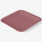 Pink Brown Schachbrett Diamond Pattern Pappteller (Gewinkelt)
