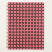 Pink Brown Schachbrett Diamond Pattern Planer (Vorderseite)