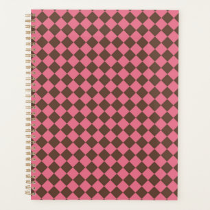 Pink Brown Schachbrett Diamond Pattern Planer