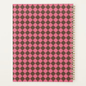 Pink Brown Schachbrett Diamond Pattern Planer (Rückseite)