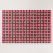 Pink Brown Schachbrett Diamond Pattern Puzzle (Horizontal)